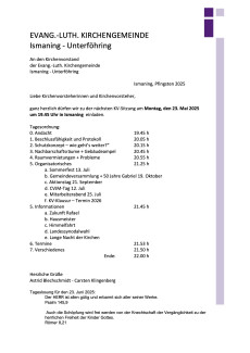 Einladung KV-Sitzung Juni 2025