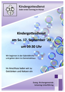 Kindergottesdienst Ismaning 9/2023