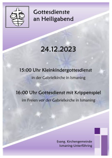 Kindergottesdienste an Weichnachten