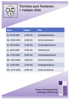 Terminüberblick I/2026